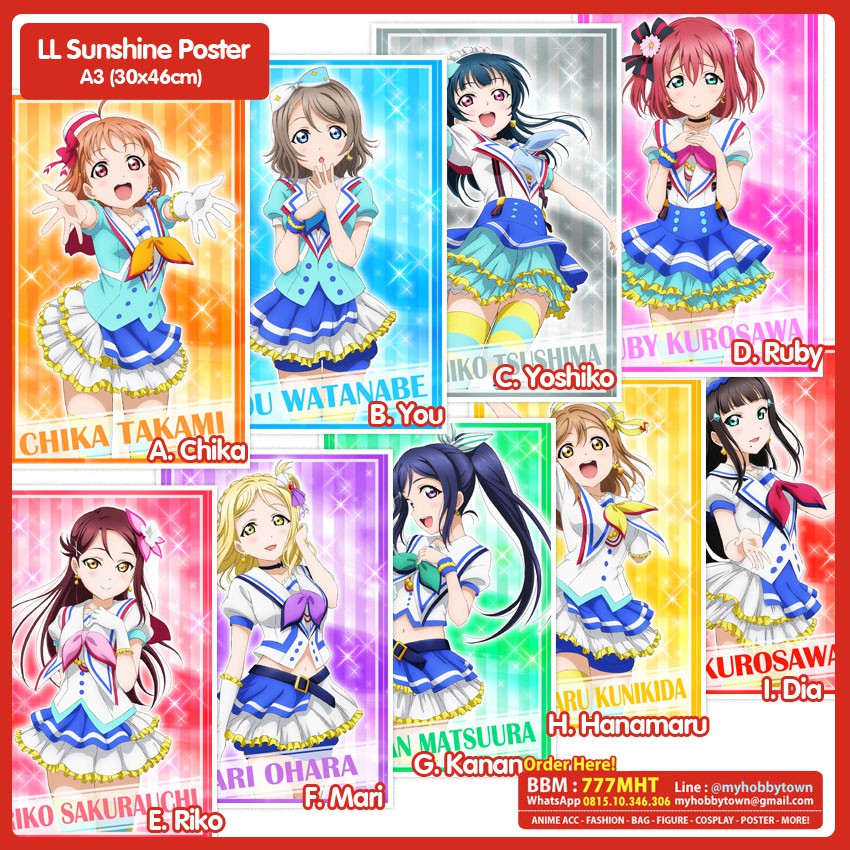 Poster Love Live Sunshine Set Of 3