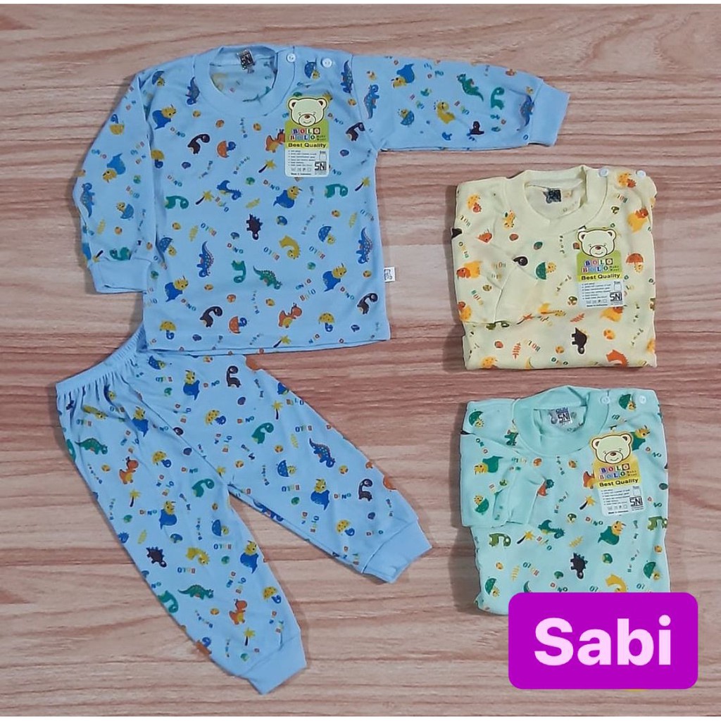 6 PCS | Setelan baju bayi  Lokal bandung bahan katun doubleknit