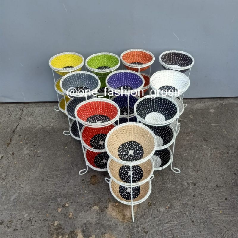 Rantang / rak bawang besi 3susun