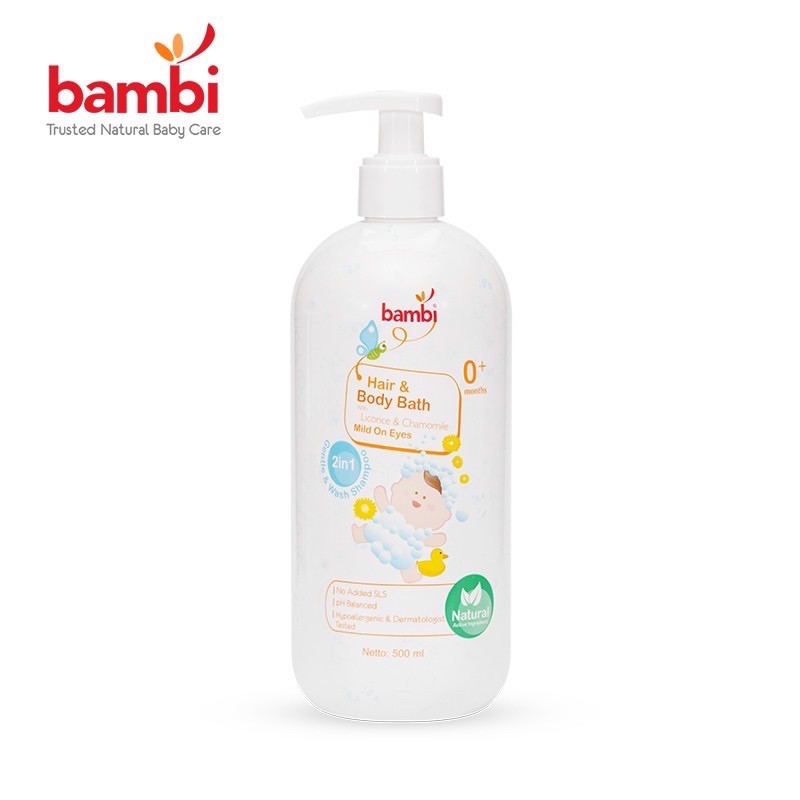 Bambi baby hair &amp; body wash 500ml | sabun sampoo bayi