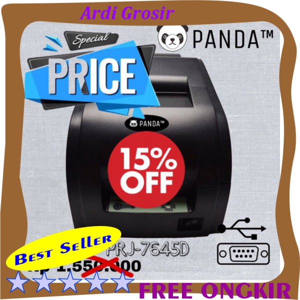 

PRINTER KASIR PANDA PRJ-7645D DOTMATRIX KERTAS STRUK 76mm HVS-NCR-1Ply-2Ply-3Ply cocok untuk