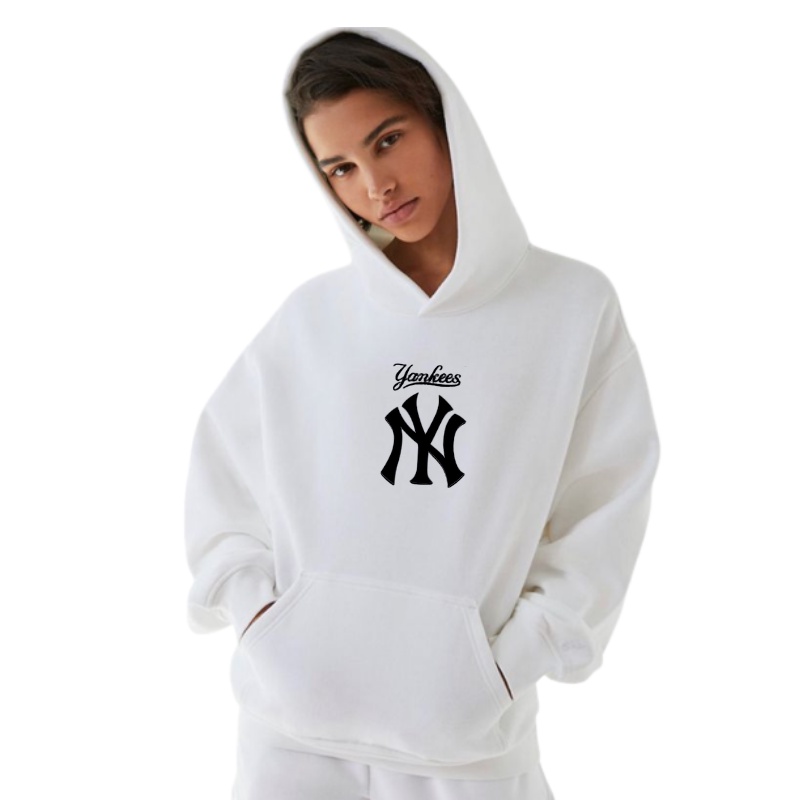 Jaket Hoodie Yankes Newyork Logo NY Cream Premium | Hoodie Yankes NY | Hoodie NY logo Simple