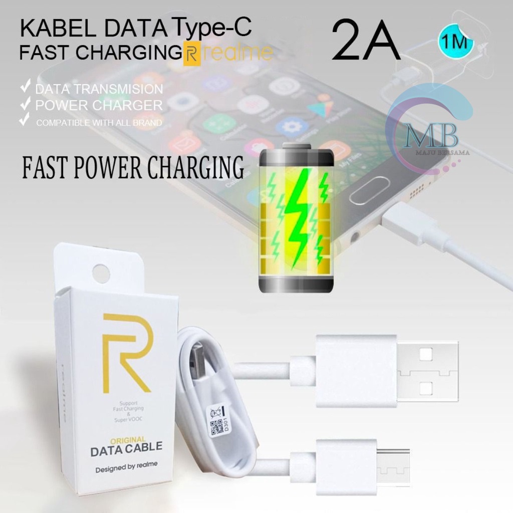 Kabel cable data original REALME Fast charging 2A TIPE C usb realme 6 6pro 7 7pro 8 8pro supoort vooc MB2614