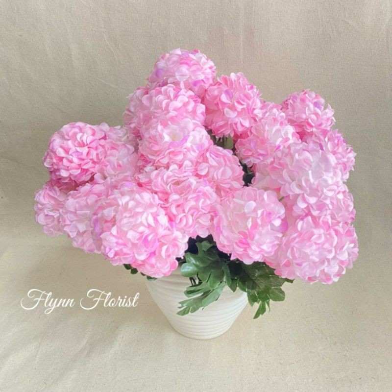 Bunga Seruni Ball X6 (satuan) Bunga Artificial / Bunga Plastik / Bunga Dekorasi / Pernikahan-5