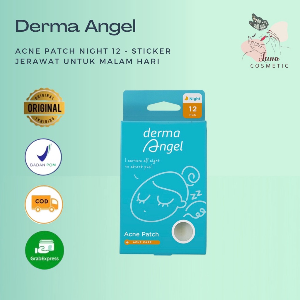 Derma Angel Acne Patch Night 12 - Sticker Jerawat untuk Malam Hari - Skincare BPOM