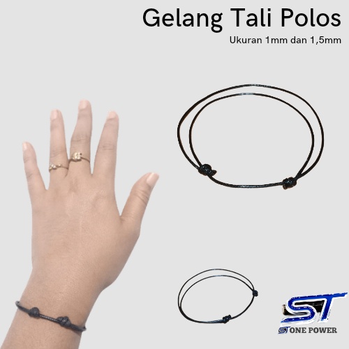Gelang Tali Hitam Polos Pria Wanita Unisex Couple Murah Anti Air ORIGINAL HIGH QUALITY