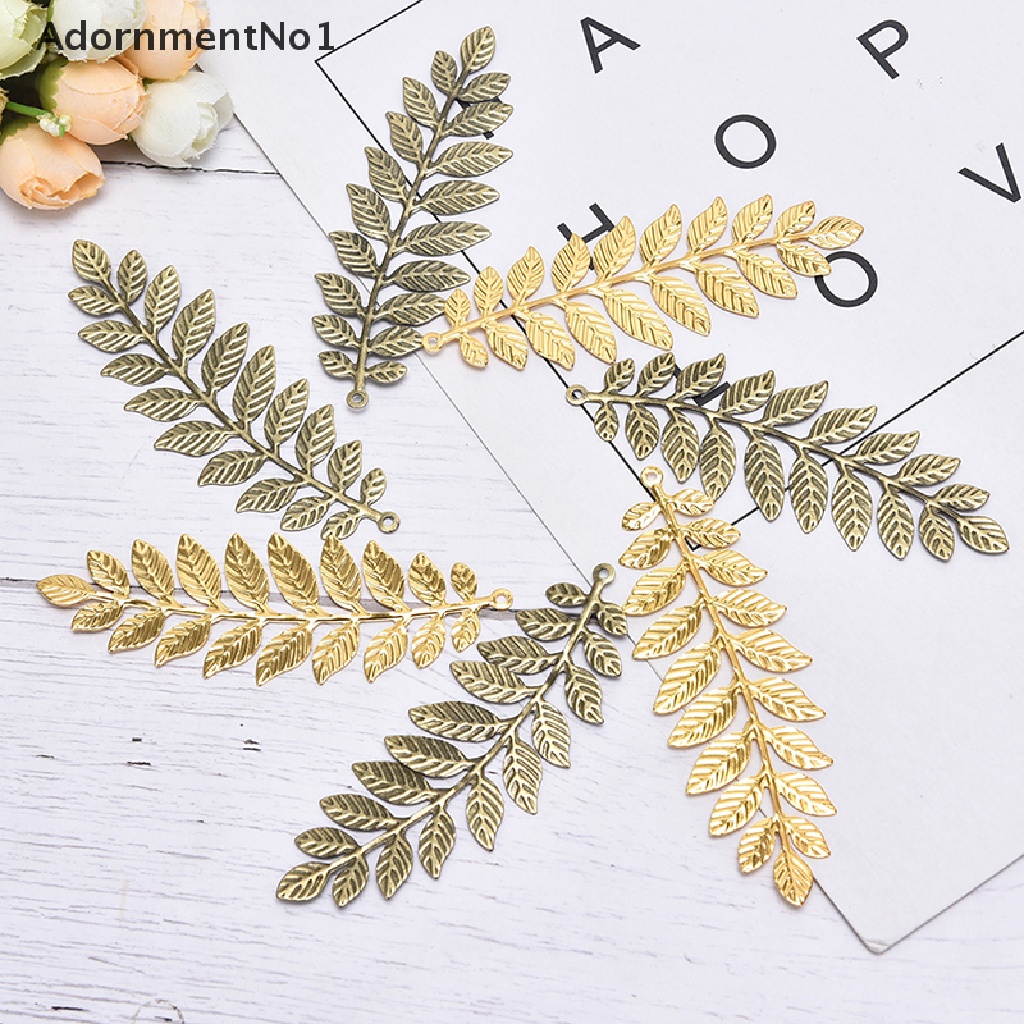 (AdornmentNo1) 10pcs / set Konektor Bentuk Daun Bahan Metal Gaya Vintage Untuk Kerajinan Tangan DIY