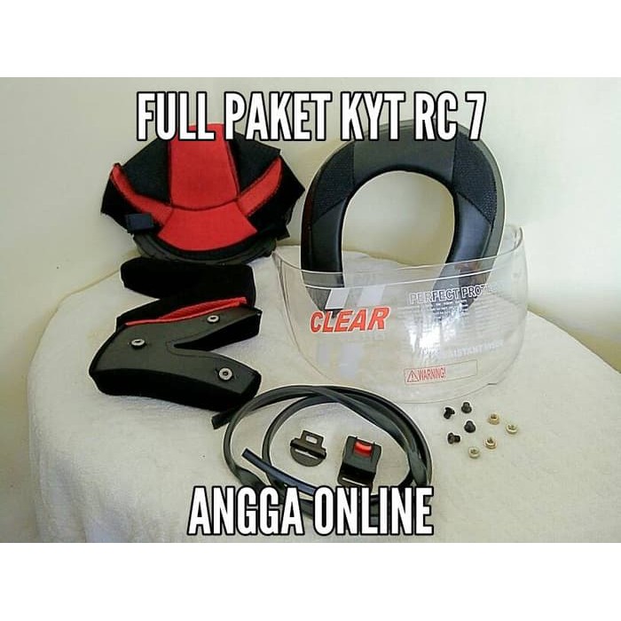 busa helm kyt rc7- kaca helm kyt rc7- baut & mur- lis karet- gesper
