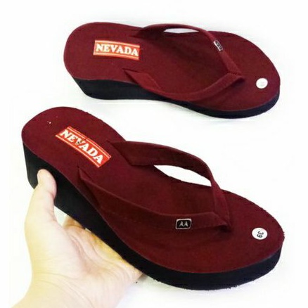 SANDAL WEDGES WANITA JAPIT SPON - SANDAL JEPIT WANITA - SANDAL SPON MURAH (KODE PRADA M)