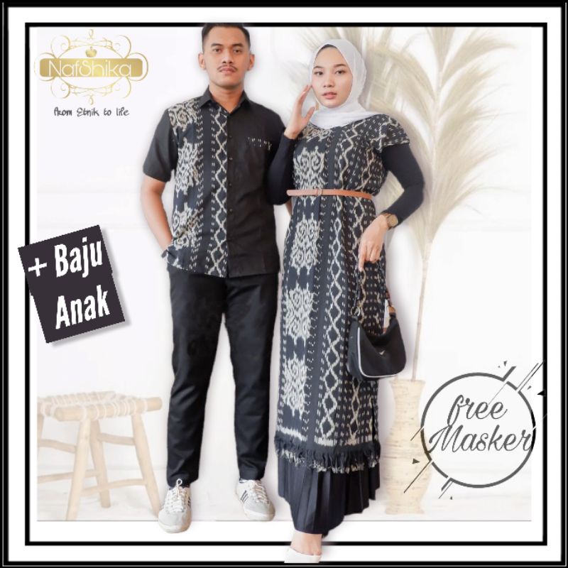 Tenun Couple - Baju Couple Tenun Etnik Pasangan Keluarga Kondangan, Set Couple Etnik Troso Jepara