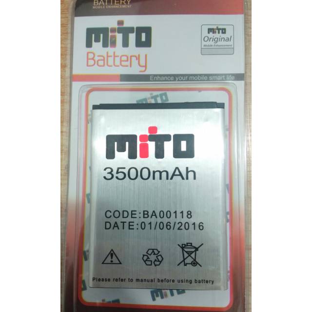 Baterai Mito A73 Fantasy Fly Dual GSM BA-00118 Original Double Power Batre Batrai Battery HP BA00118