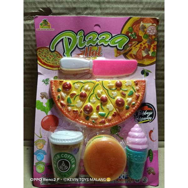 OCT 2210 MAINAN ANAK EDUKASI PIZZA HOT SETENGAH LOYANG / MAINAN KUE / MAINAN ES KRIM / MAINAN STAR COFFE