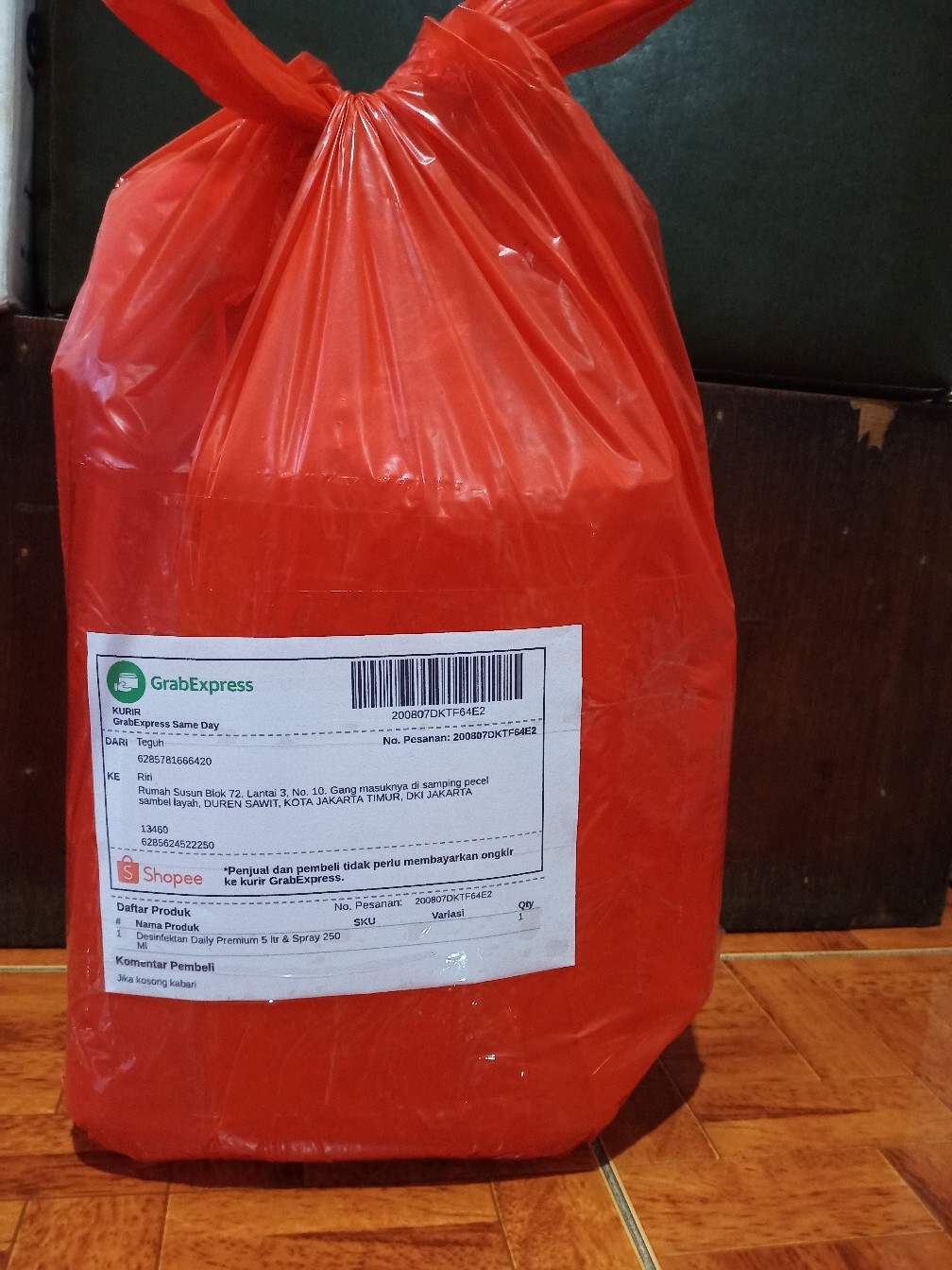 Desinfektan Daily Premium 5 Ltr & Spray 250 Ml