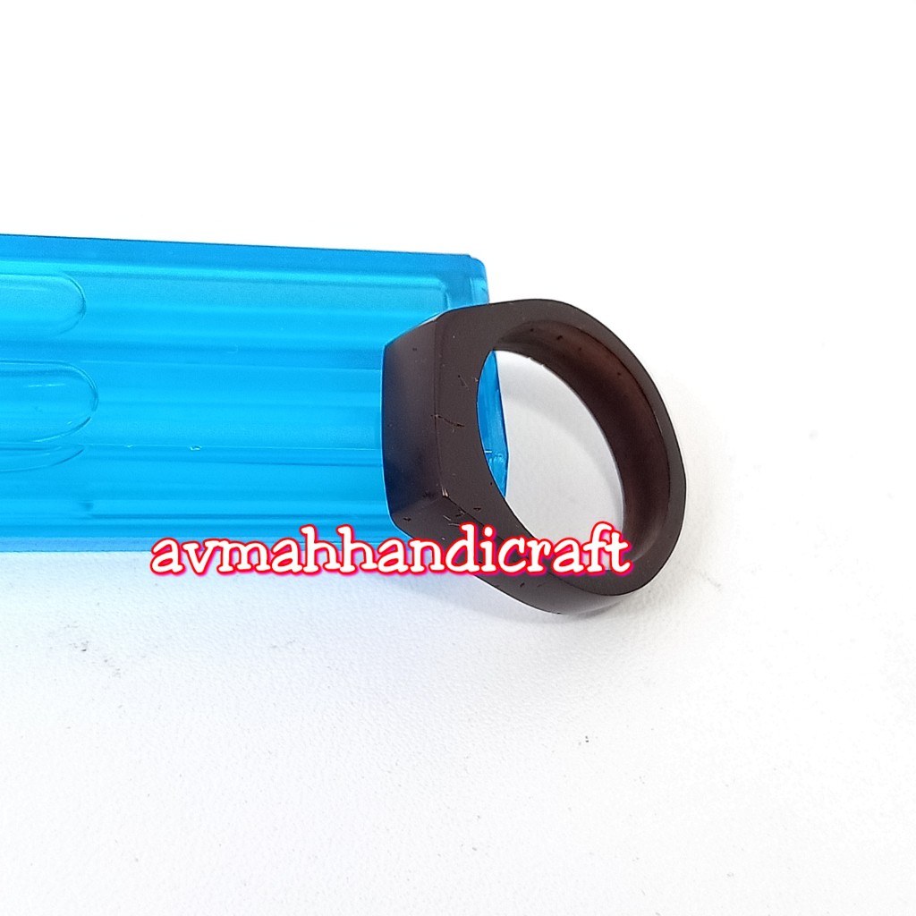 Cincin kokka kaukah plat polos tipis hitam