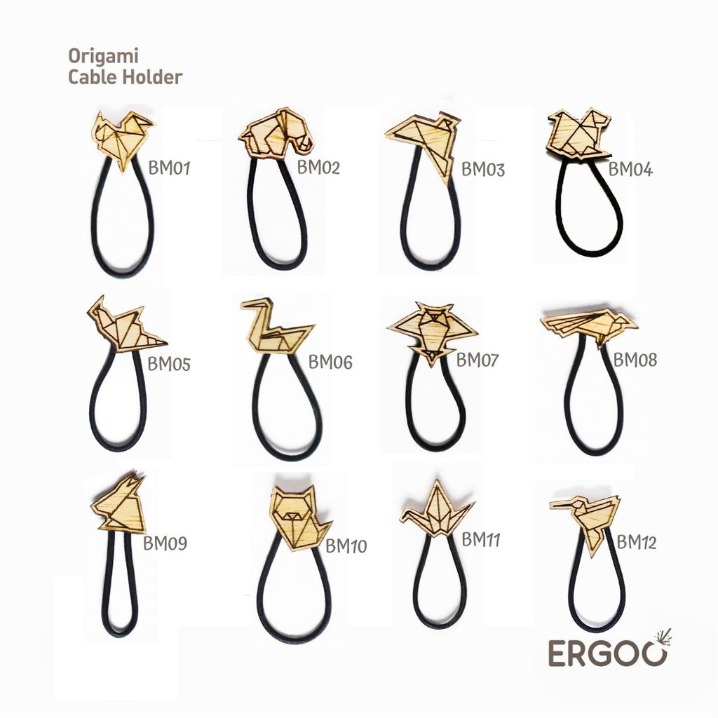 ERGOO Cable Holder / Ikat Kabel tema Origami