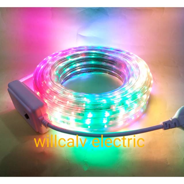 LAMPU SELANG PERSEGI LED STRIP 10 Yard WARNA WARNI MIX PLUS ADAPTOR 220V