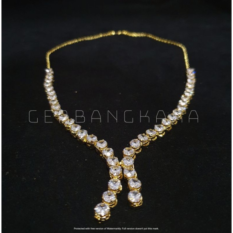 Kalung Pengantin Diamond Zircon Full Cengkrem V2