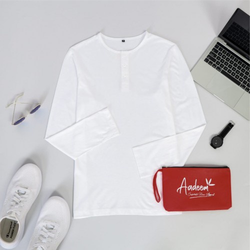 Kaos Pria Henley Lengan Panjang - Aadeem