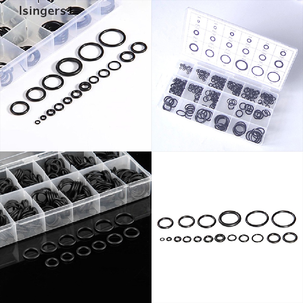 (lsingers1) 225 pcs Ring Washer Bentuk O Bahan Karet Warna Hitam Untuk Mobil