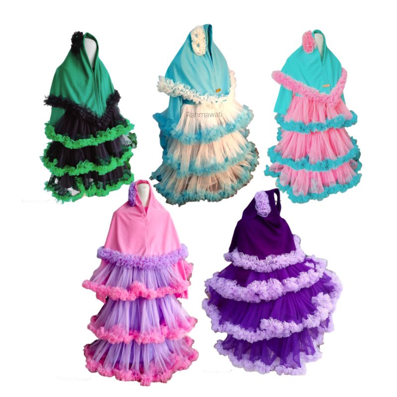 dress / gamis tutu anak petite muslim anak / gamis anak perempuan