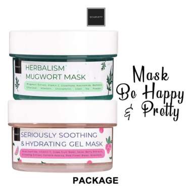 [ORI] Paket Masker 2in1 Scarlett Seriously Soothing + Hydrating Gel Mask Perawatan Kulit Berminyak &amp; Berjerawat - BPOM