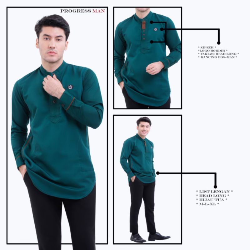 BAJU KOKO KURTA PRIA PANJANG ORIGINAL PROGRESSMAN TERBARU MURAH