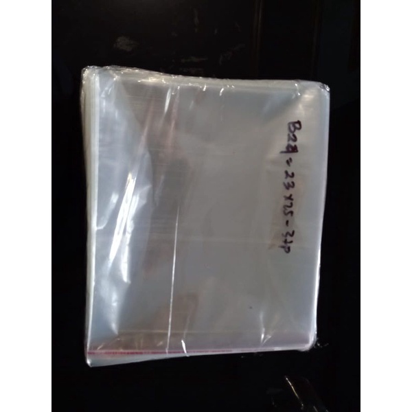

plastik opp kemasan roti baju kaos ukuran 23 x 25 isi 100 bisa custom ukuran dan sablon