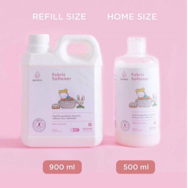 Pureco Liquid Fabric Softener 900ml - Pelembut Pakaian Bayi