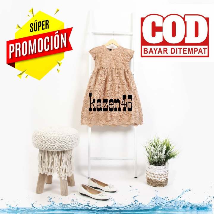 [REALPICT - BISA COD] KEBAYA DRESS BROKAT BALITA 0- 2 TAHUN / DRESS TILE ANAK BALITA MURAH TERBARU/ 