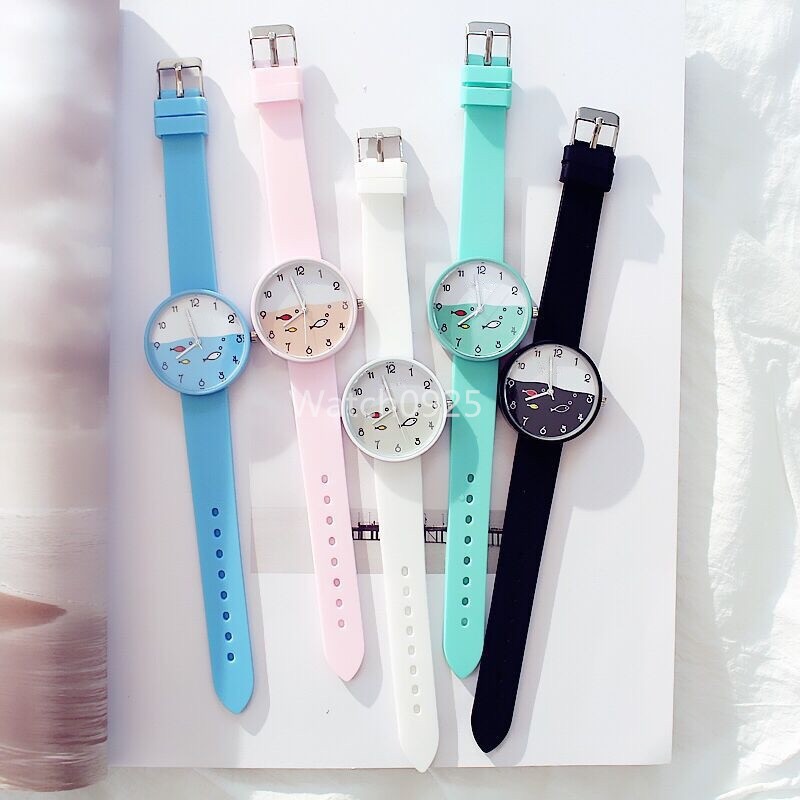 JAM TANGAN WANITA HARAJUKU COUPLE JELLY GAYA KOREAN SIMPLE JAM FASHION MEN WOMEN RANTAI CRYSTAL W87