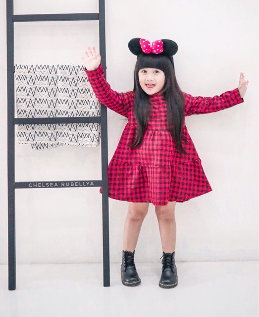 Dress chubby lengan panjang untuk anak usia 3-5 tahun nabLfashion