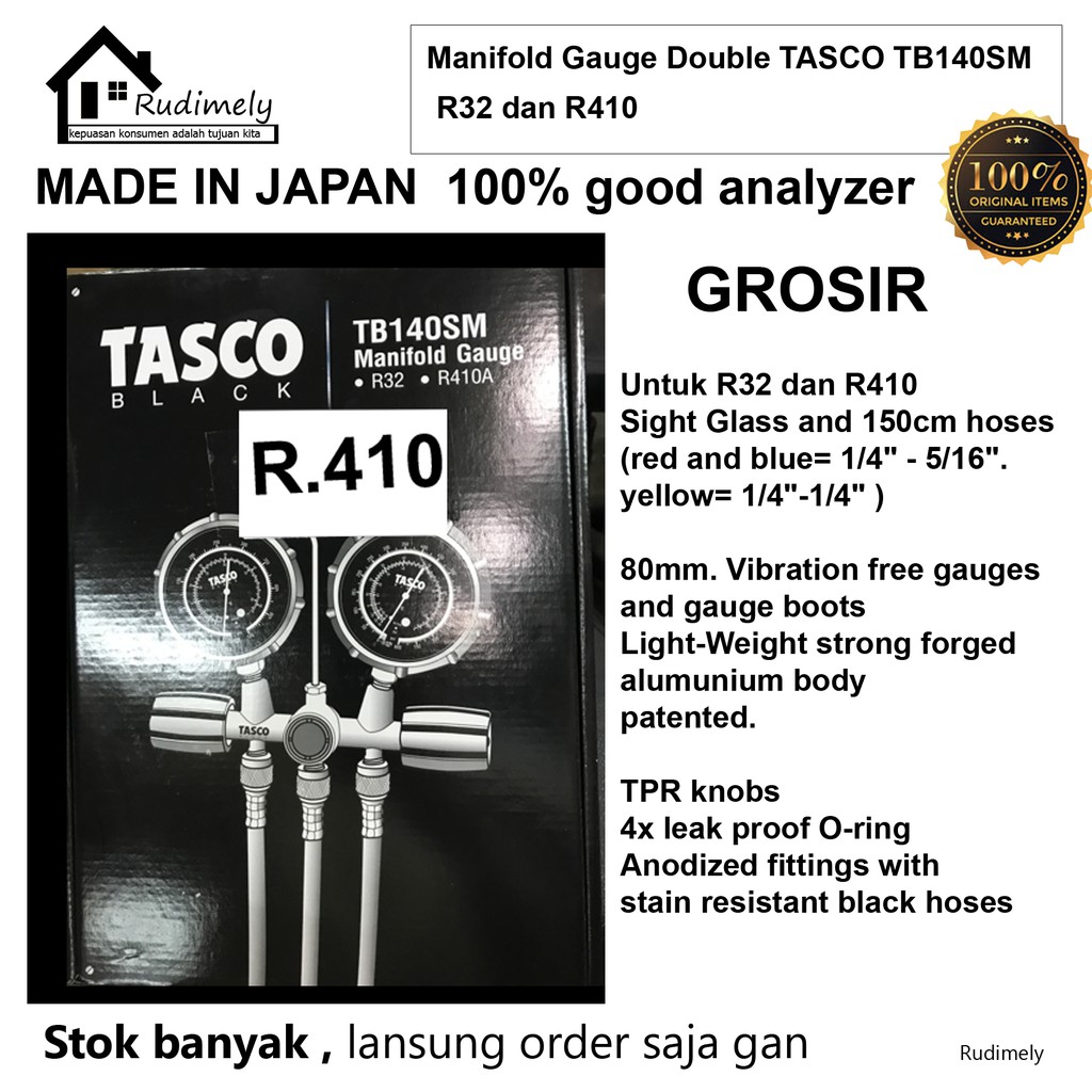 Manifold TASCO MADE IN JAPAN TB140SM R32 dan R410