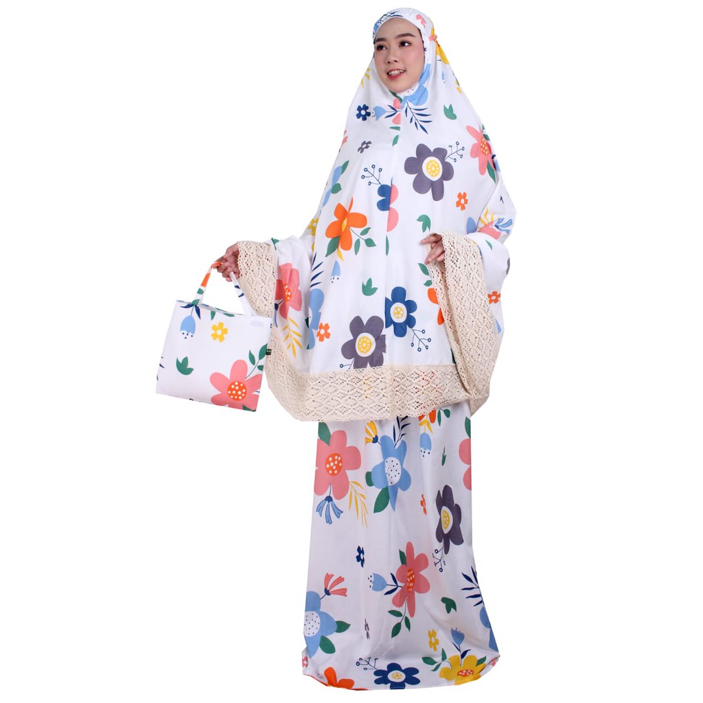 Mukena Katun Jepang Premium Motif Cantik Rajut HargaMurah