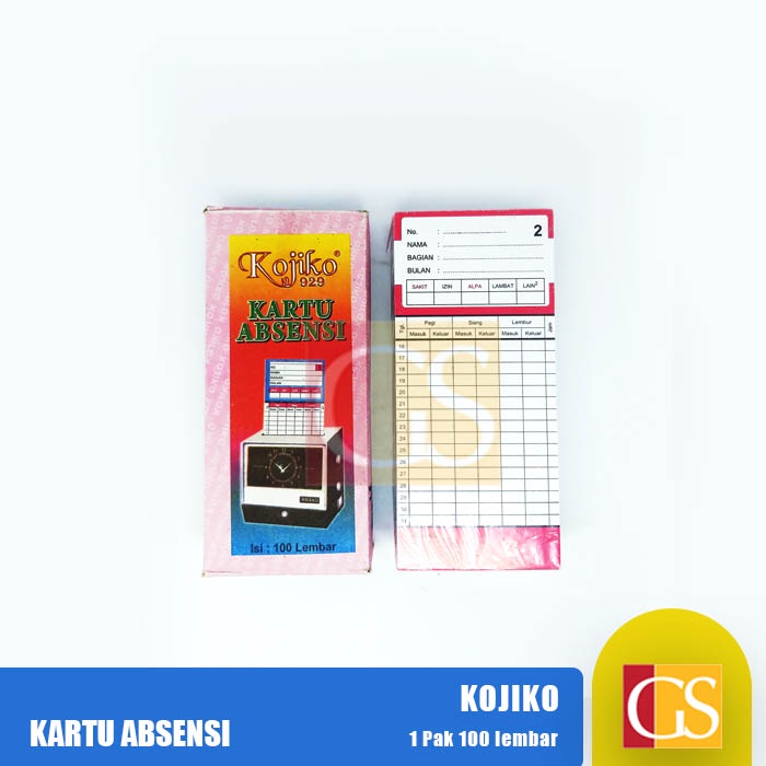 

Kartu Absensi / Check Lock Karyawan Kojiko 929 Kotak Pink Tebal 100pcs