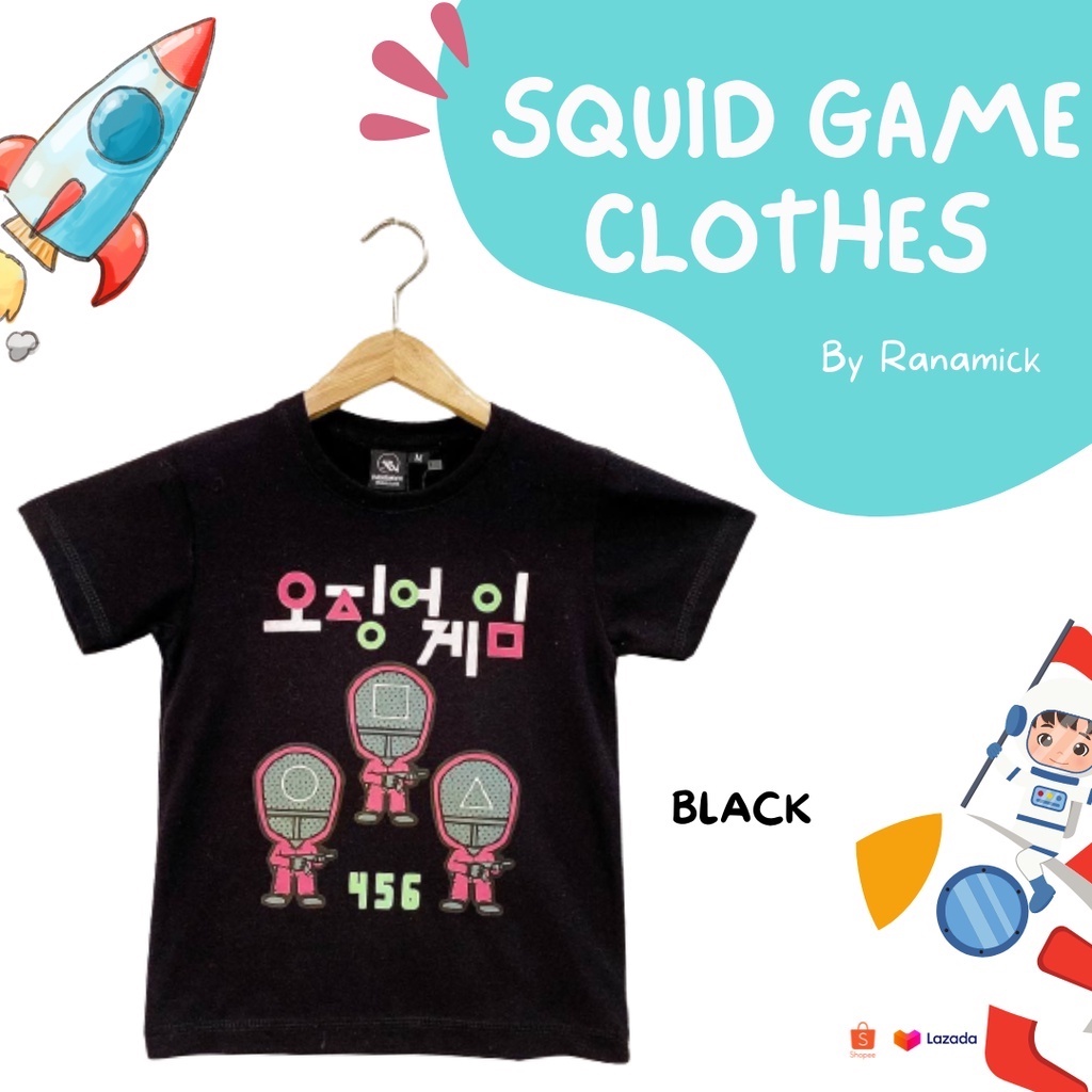 Ranamick,Baju kaos anak laki-laki, Squid Game Edition, Baju Squid Game Anak, Baju Distro anak laki-l