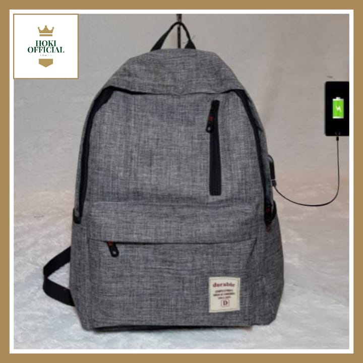 [COD] Tas Ransel Pria Wanita Kapasitas Besar Tas Warna Polos Muat Laptop Up To 16 Inch Backpack Multifungsi HokiOfficial