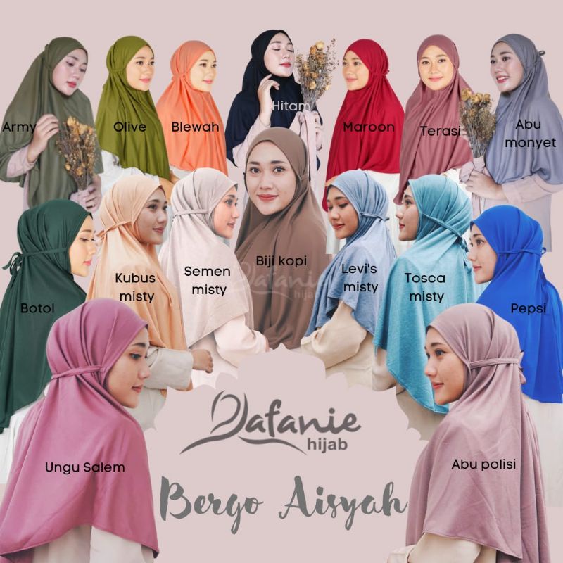 JILBAB BERGO AISYAH BY RAFANIE HIJAB TERMURAH SIZE XL