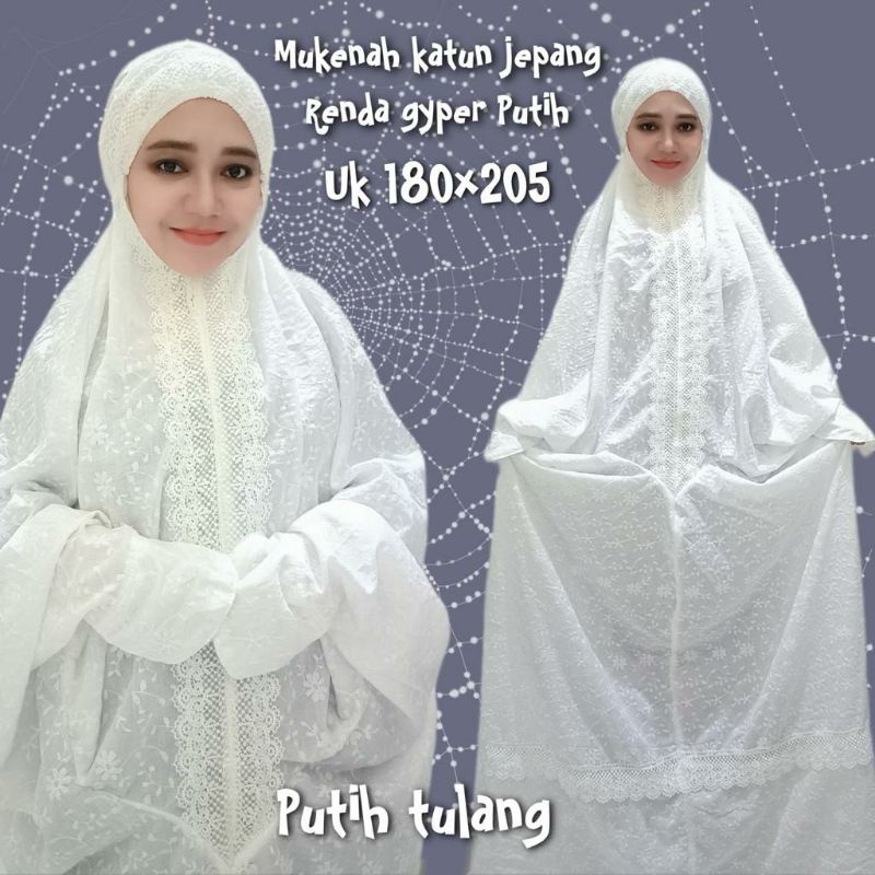MUKENA TERUSAN KATUN JEPANG RENDA GYPER  GOLD MUKMA DEWASA TERUSAN MUKENA KEKINIAN MEWAH MURAH
