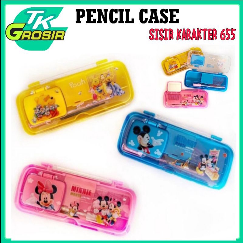 

pensil case kaca sisir karakter 655/tempat pensil anak murah