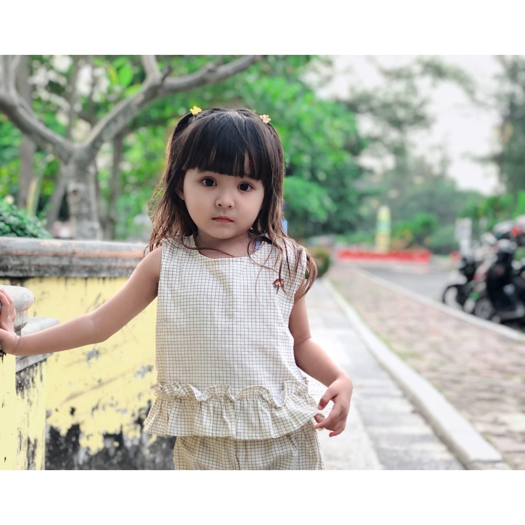 SET BAJU ANAK PEREMPUAN AURELLY BAJU KOTAK BAJU EARTTONE ANAK BAJU ANAK PEREMPUAN SETELAN ANAK PEREM