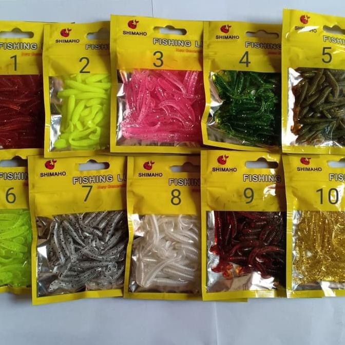SHIMANO SOFT LURE isi 50pcs panjang 5cm - umpan soft cacing
