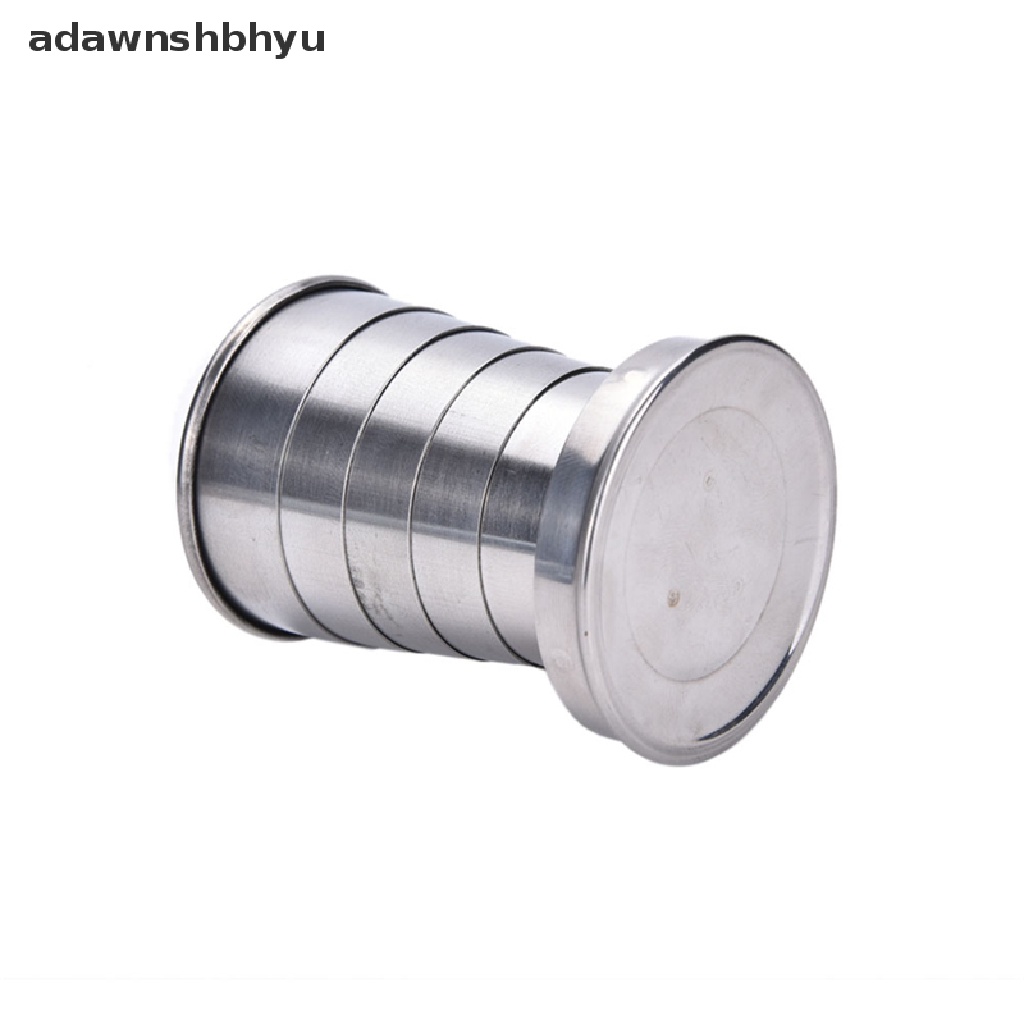 Adawnshbhyu Gelas Cangkir Lipat Stainless Steel Portable Outdoor Travel Lipat Collapsible Cup Telescopic