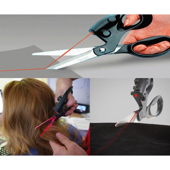 

Gunting Laser Scissors Alat Pemotong Kertas Kain Office Kantor Rambut
