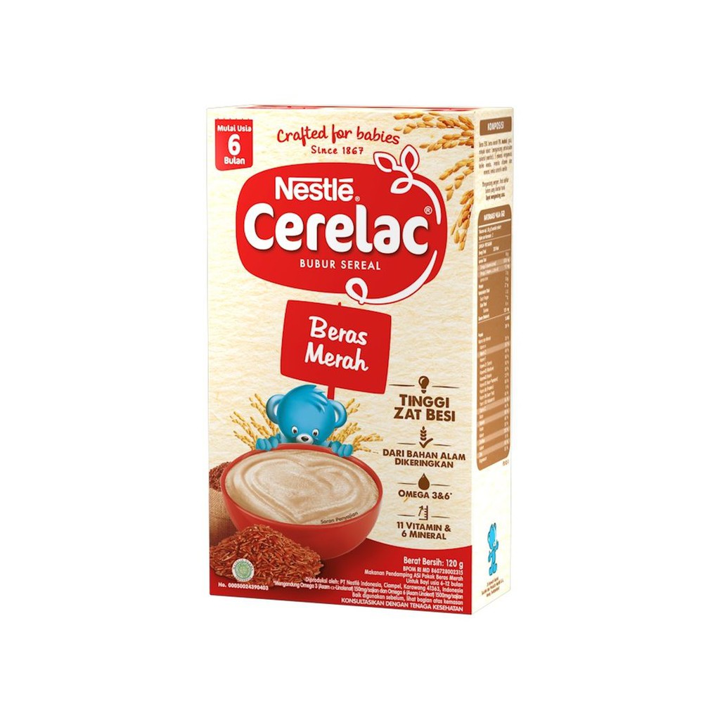 Bubur bayi Nestle Cerelac Beras Merah Susu 120 gr