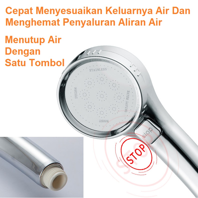 Shower Aerator Shower Tekanan Tinggi Genggam Hemat Air Filter Salon Kepala Pancuran Mandi Kamar