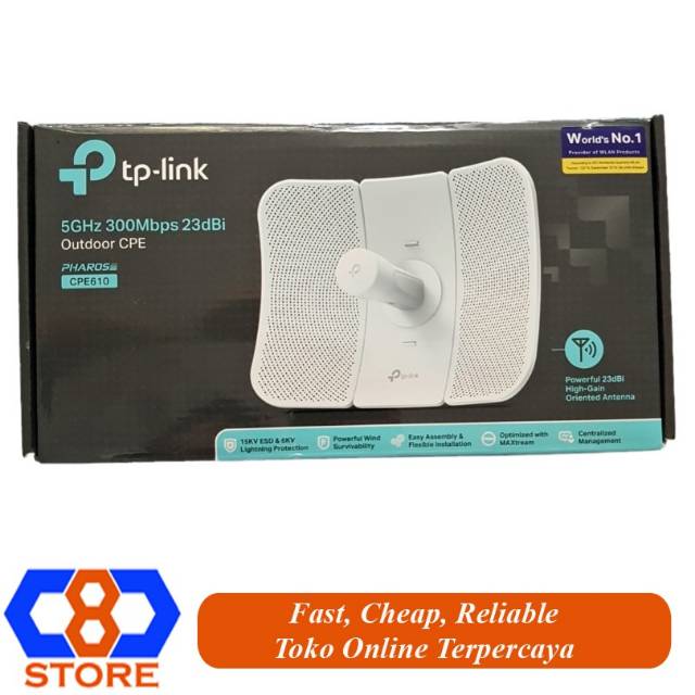 TPLINK CPE610 TP-LINK CPE610 WIRELESS OUTDOOR 5GHZ 300MBPS 23DBI JAUH