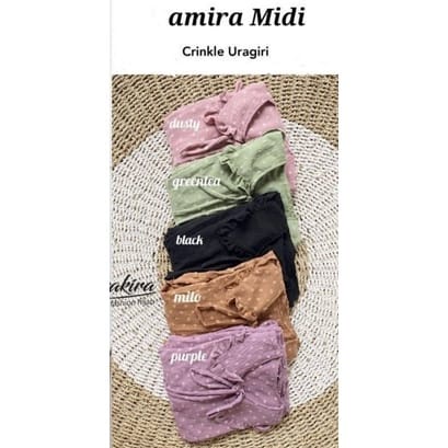 Amira / Fashion Muslim / Mini Dress Wanita Muslim Terbaru / Matt Cringkel Uragiri / Gamis Midi Dress-Dusty