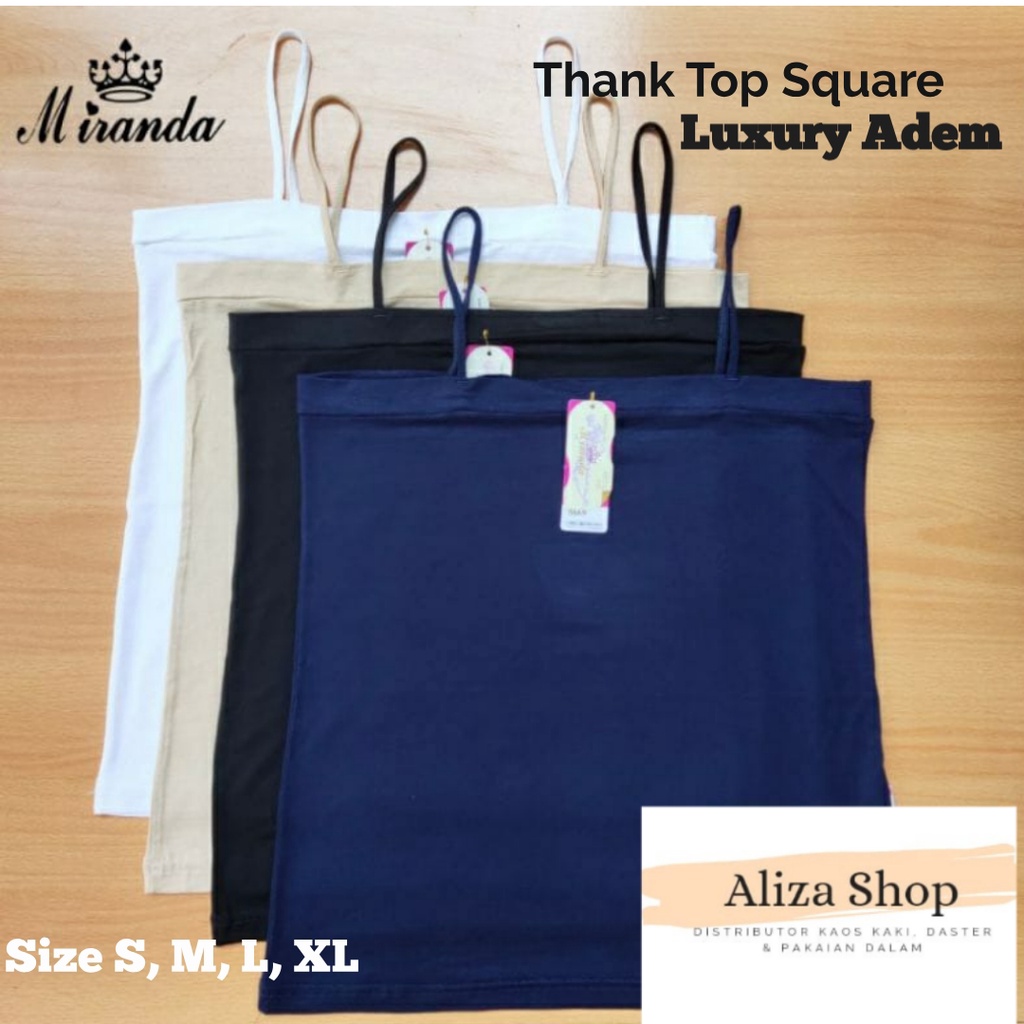 Tank Top Square Kemben Kotak Adem Bagus Tali kecil  Kaos Dalam Wanita Merk Miranda Size S - XXL 5669
