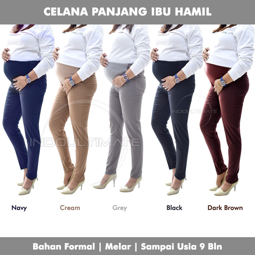 Celana Hamil Kerja Panjang Kain Katun Kantor Ibu Hamil BY CH-01 / leging baju pakaian ibu hamil