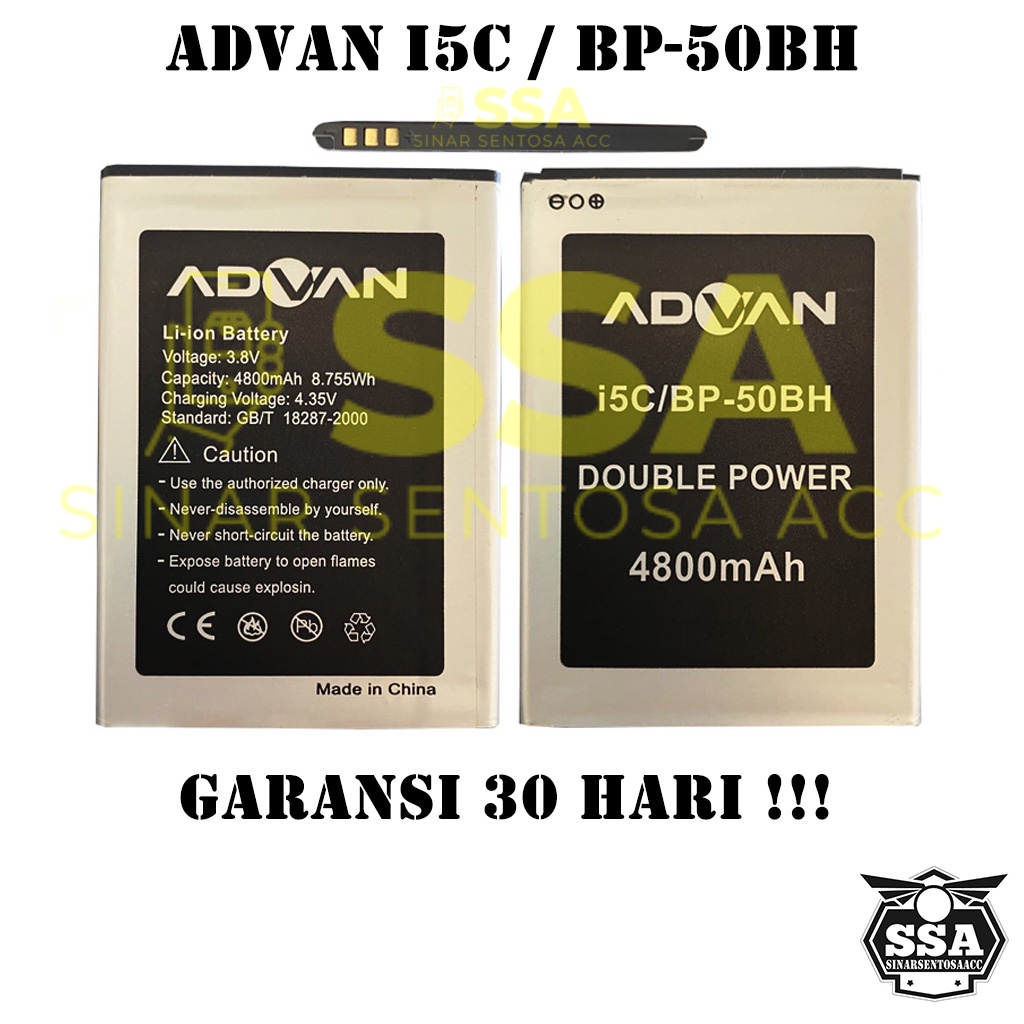 Baterai Original Double Power Advan I5C BP-50BH BP50BH BP 50BH Batre Batrai Batrei Battery I 5C i5c i5 c Ori HP Batu Batere Garansi Murah Awet